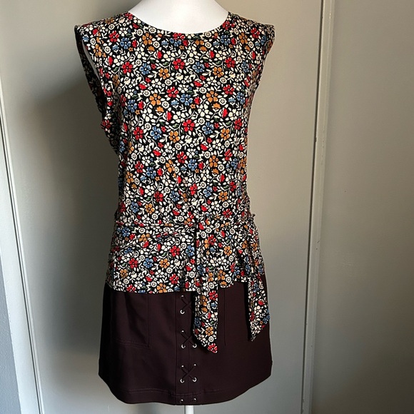 Maeve by Anthropologie Cap Sleeve Floral Print Tie Waist Back Wrap Blouse - Picture 14 of 14